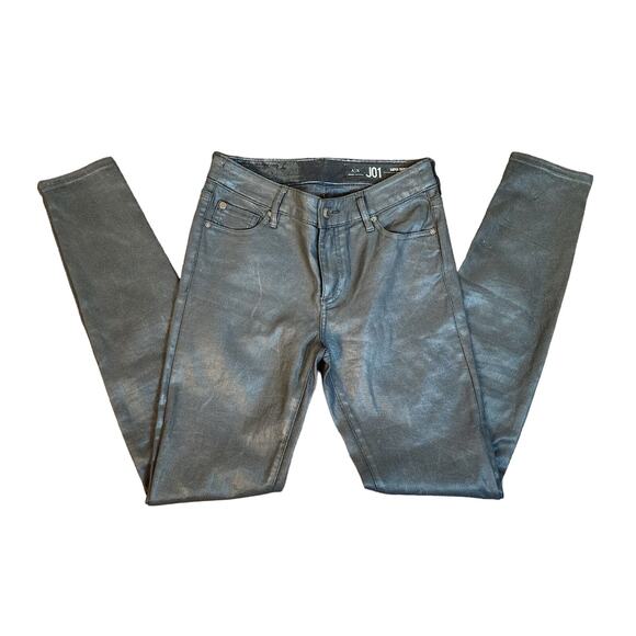 Armani Exchange J01 Mid-Rise Super Skinny Black Coated Jeans, Size 26 - Picture 3 of 12